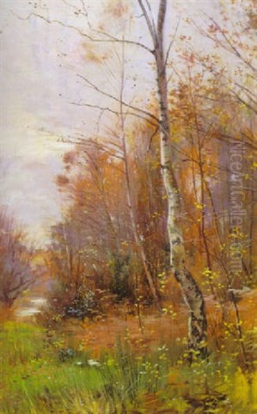 In The Woods, Barnham Beeches Oil Painting by Ernest Parton