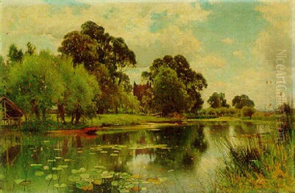 Wargrave Church, On The Thames, England Oil Painting by Ernest Parton