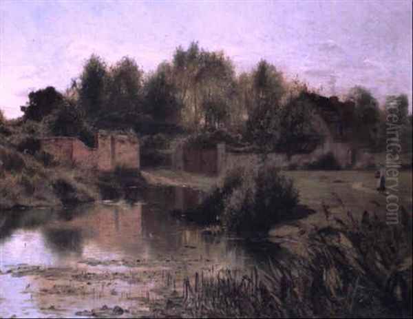 The Village Pond Oil Painting by Ernest Parton