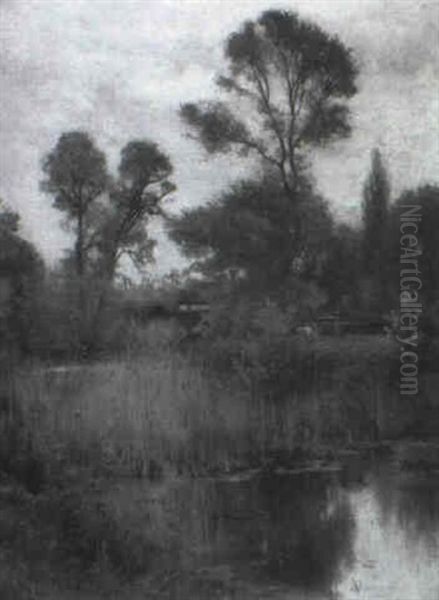 Cottage By The River Oil Painting by Ernest Parton