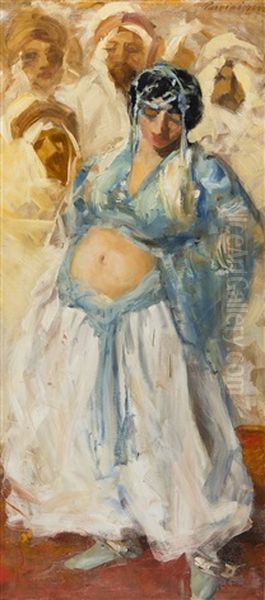 Oriental Dancer Oil Painting by Oskar Parviainen