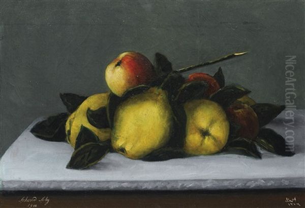 Still Life With Fruit Oil Painting by Seker Ahmet Pasa