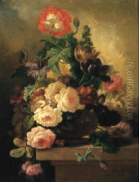 Blumenstilleben Oil Painting by Antoine Pascal