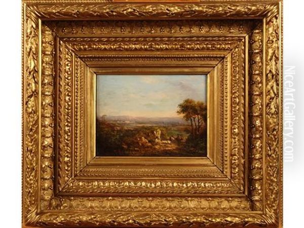 Paysage Orientaliste Avec Palmier Et Ane Oil Painting by Paul Pascal