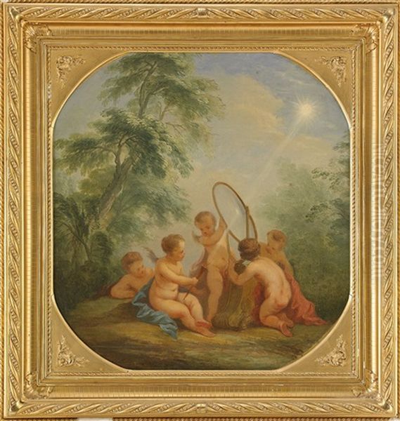 Allegori Over De Fyra Elementen - Elden - Dorroverstycke Oil Painting by Johan Pasch the Elder