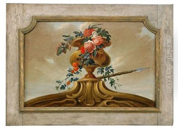 Blomsterurna Pa Volutpostament Oil Painting by Johan Pasch the Elder