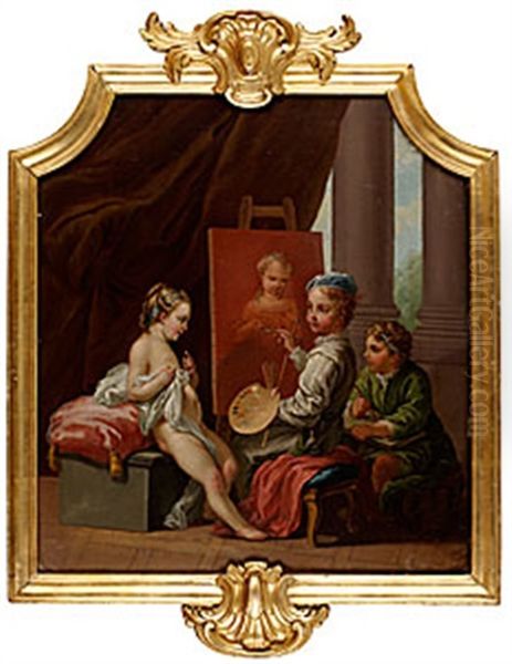 Allegori Over Malarkonsten Oil Painting by Johan Pasch the Elder