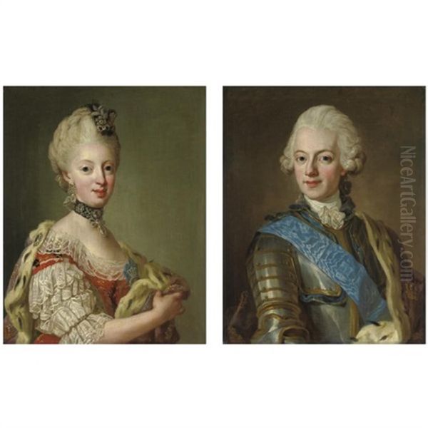 Ritratto Del Re Gustavo Iii E Della Regina Sofia Maddalena (pair) by Lorenz Pasch the Younger