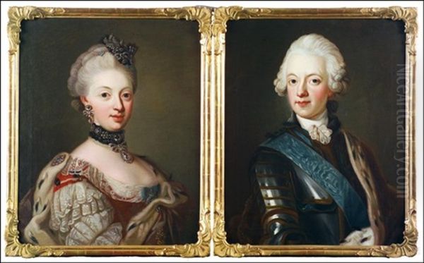 Sofia Magdalena (+ Gustaf Iii; Pair) Oil Painting by Lorenz Pasch the Younger