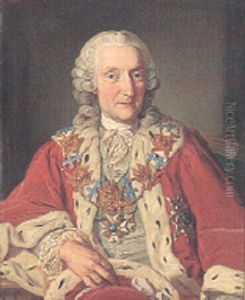 Portratt Av Rikradet Baron Otto Fleming Oil Painting by Lorenz Pasch the Younger