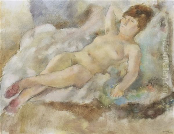 Mansportratt Oil Painting by Jules Pascin