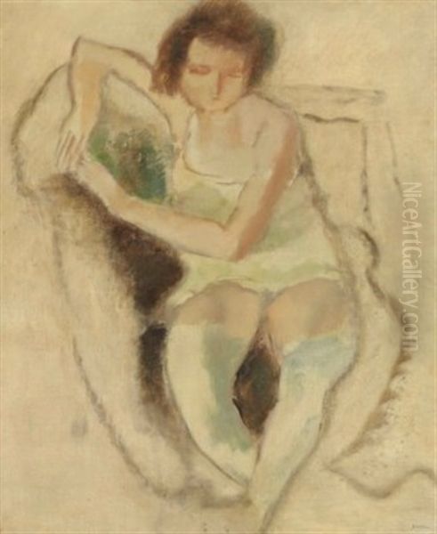 Femme Sur Un Fauteuil (genevieve) by Jules Pascin