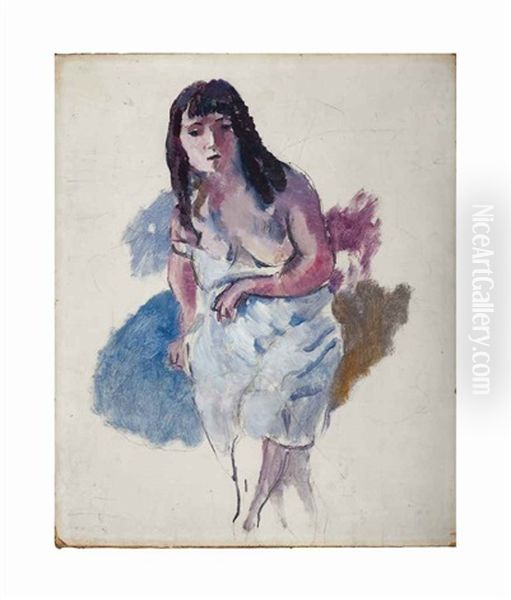 Jeune Femme Brune Oil Painting by Jules Pascin