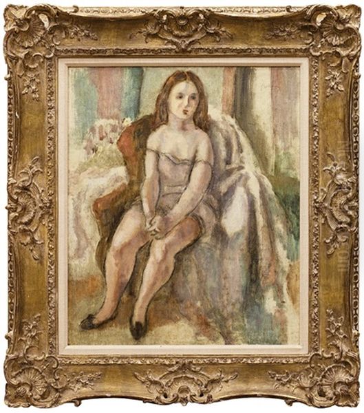 Divka V Bile Kosilce Oil Painting by Jules Pascin