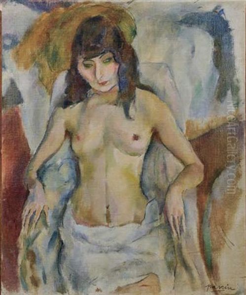 Nu Dans Un Fauteuil Oil Painting by Jules Pascin