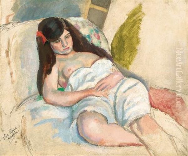 Femme Etendue Oil Painting by Jules Pascin