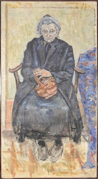 Femme Avec Panier Oil Painting by Jules Pascin