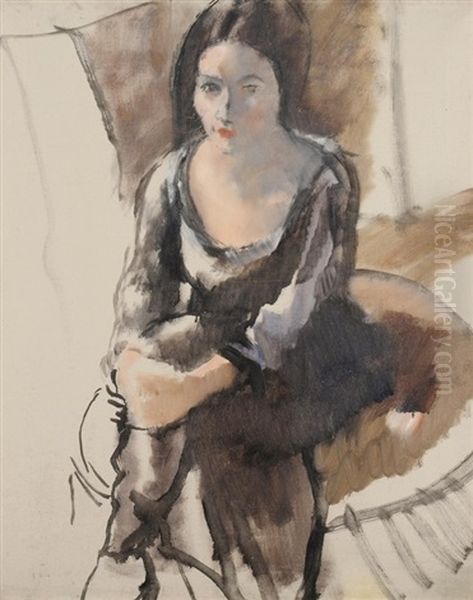 Portrait De Cheriane Oil Painting by Jules Pascin