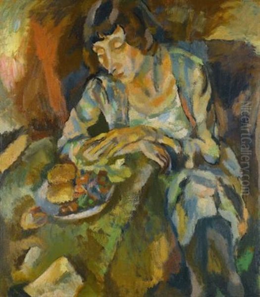 Hermine Aux Fruits Oil Painting by Jules Pascin