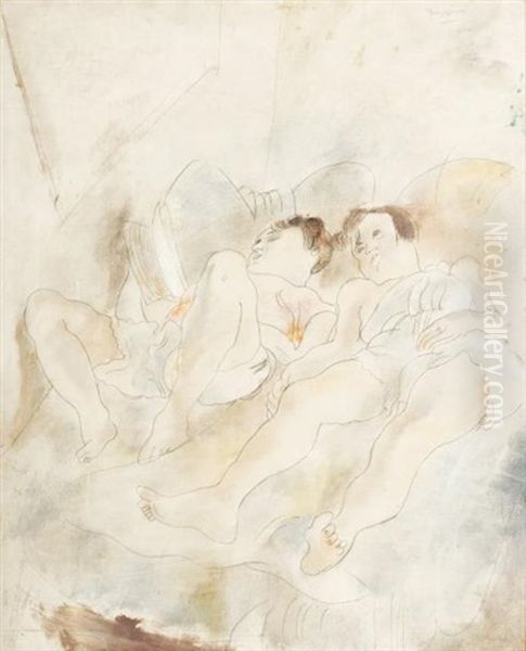 Genevieve Et Loulou by Jules Pascin