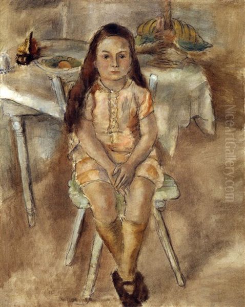 La Petite Marguerite Oil Painting by Jules Pascin