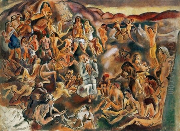 Szent Antal Megkisertese Oil Painting by Jules Pascin