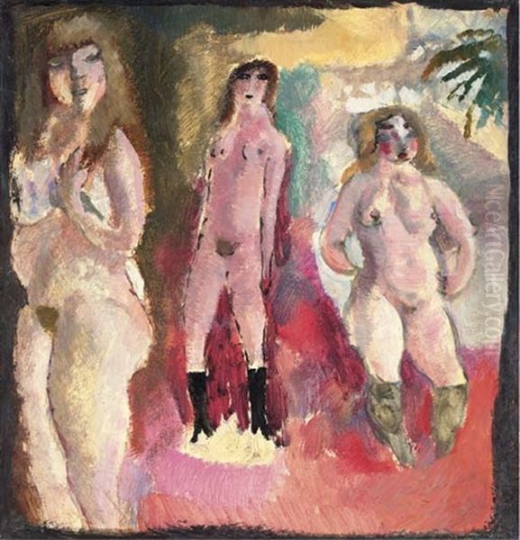 Trois Femmes Nues Oil Painting by Jules Pascin