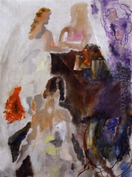 Les Deux Filles Oil Painting by Jules Pascin