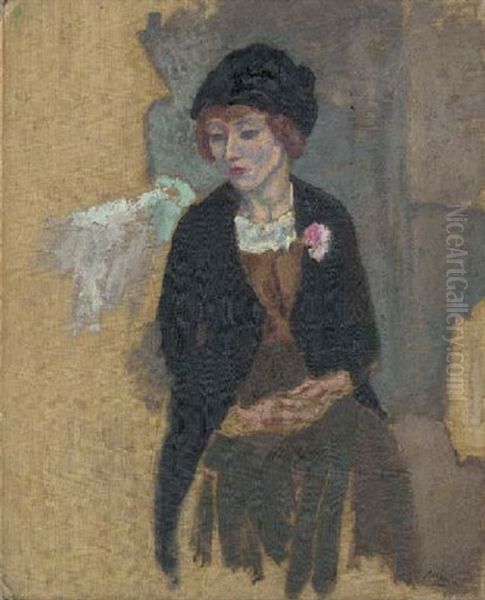 Hermine Au Chapeau Noir by Jules Pascin