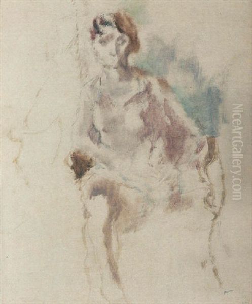 Jeune Danseuse Assise Oil Painting by Jules Pascin