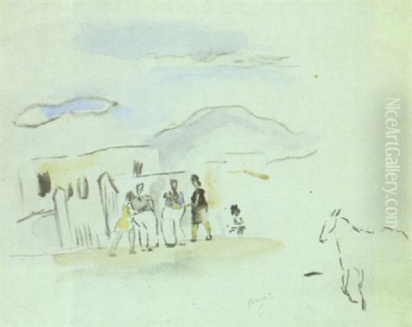 Tunis - Le Quartier Juif Oil Painting by Jules Pascin