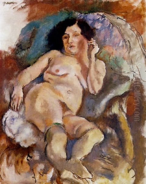 Le Modele Etendue Oil Painting by Jules Pascin