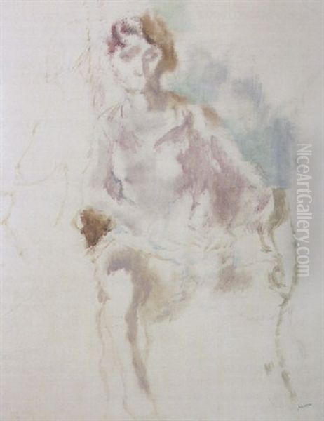 Jeune Danseuse Assise Oil Painting by Jules Pascin