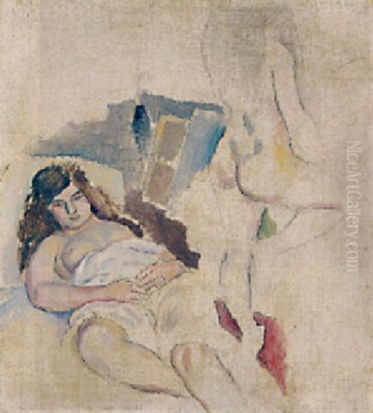 Nus Feminins Oil Painting by Jules Pascin