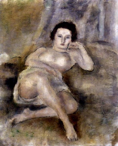 Jeune Femme Couchee Oil Painting by Jules Pascin