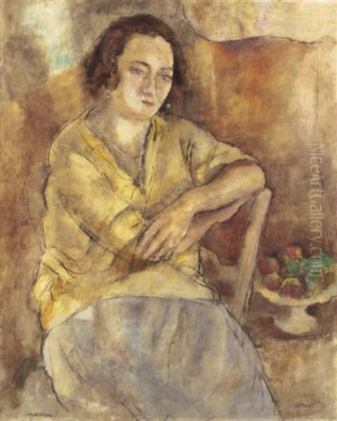 Portrait De Raymonde Oil Painting by Jules Pascin