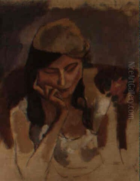 La Dame Au Turban Oil Painting by Jules Pascin