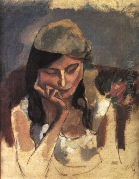 La Jeune Femme Au Turban Oil Painting by Jules Pascin