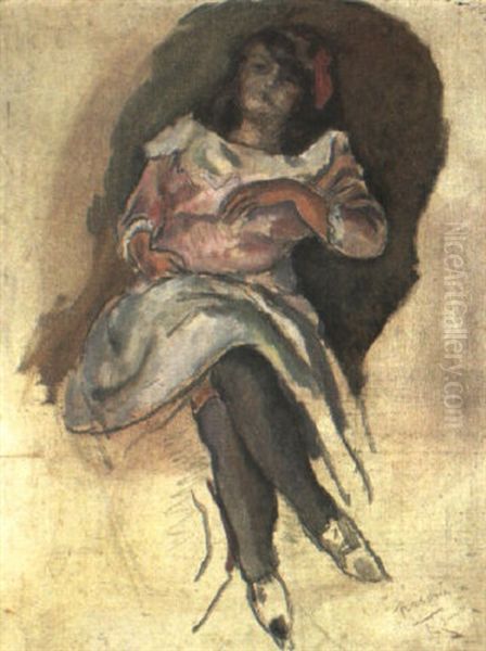 Jeune Femme Au Fauteuil Oil Painting by Jules Pascin