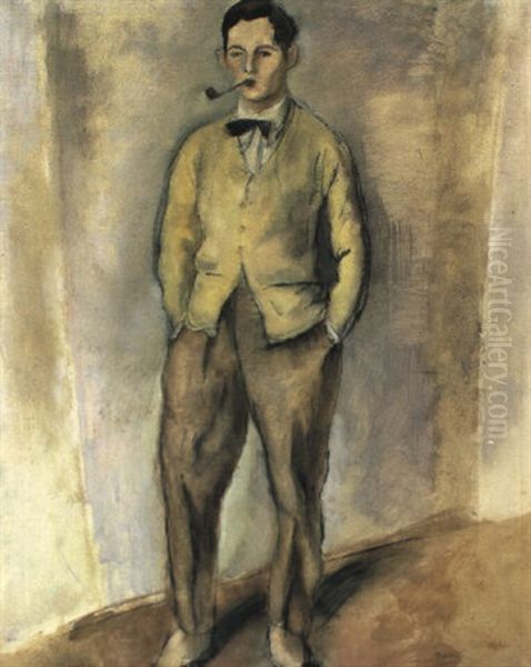 Portrait De Jean Oberle Oil Painting by Jules Pascin