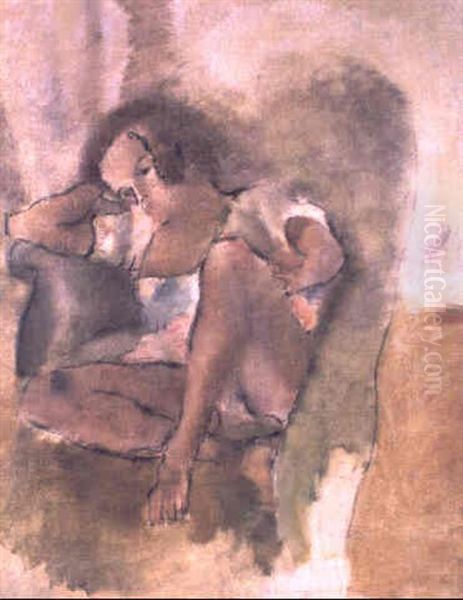 Detente Oil Painting by Jules Pascin