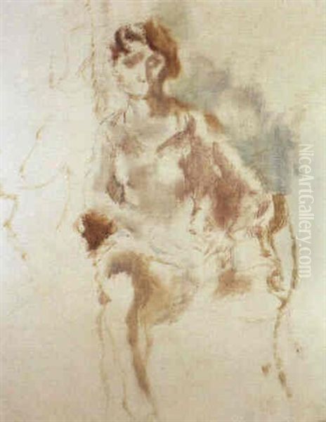 Jeune Danseuse Dans Un Fauteuil Oil Painting by Jules Pascin