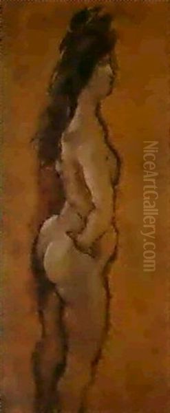 Jeune Femme Nue De Profil Oil Painting by Jules Pascin