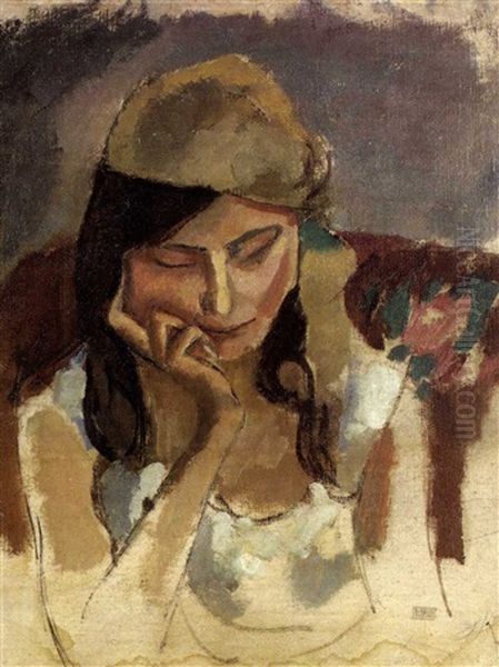 La Dame Au Turban Oil Painting by Jules Pascin