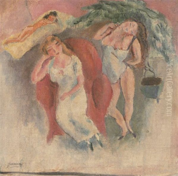 Composition Aux Femmes Oil Painting by Jules Pascin