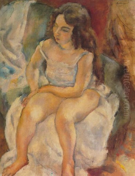 La Modele Oil Painting by Jules Pascin