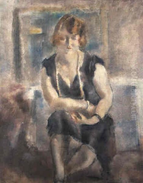 La Blonde Oil Painting by Jules Pascin