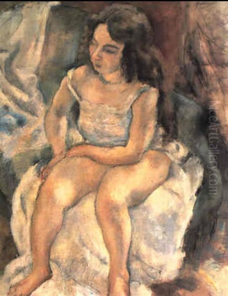 La Modele Oil Painting by Jules Pascin