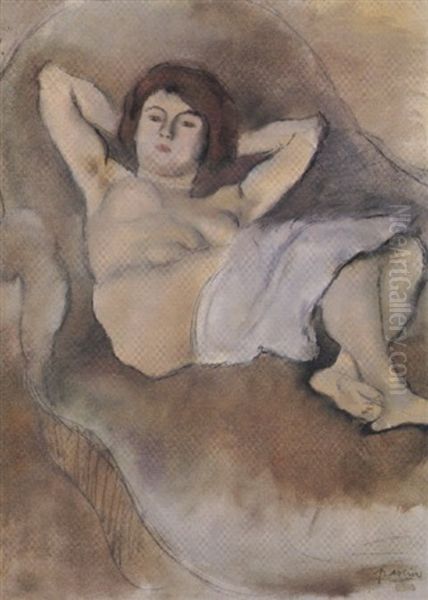 Nu Etendu Sur Un Canape Oil Painting by Jules Pascin