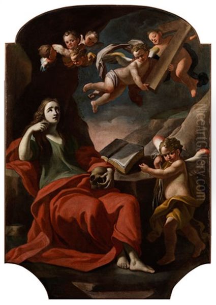 Maddalena Penitente (magdalena Als Busserin( Oil Painting by Lorenzo Pasinelli